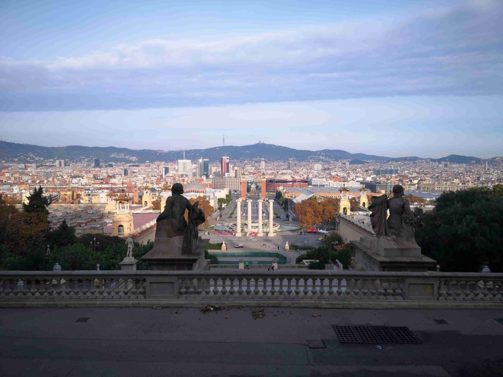 Vista de la ciudad de Barcelona, desde el MNAC de Montjuïc