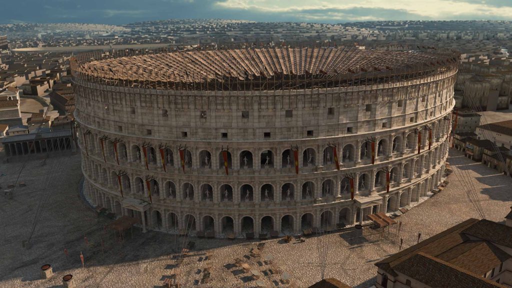 Recreación del coliseo de la Antigua Roma